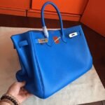 Blue Hydra Fake Designer Hermes Birkin 35cm Bag - Image 6