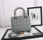 Dior Lady Dior Medium Bag Replica in Grey - Image 4
