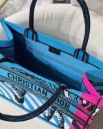Dior Medium Book Tote Bag Fake in Blue D-Jungle Pop Embroidery - Image 3