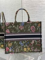 Dior Large Book Tote Bag Imitation in Green Dior Petites Fleurs Embroidery - Image 8