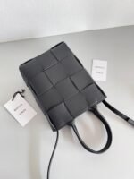 Fake Bottega Veneta Cassette Mini Tote Bag Black - Image 8