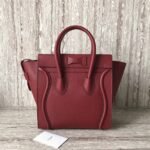 Celine Micro Luggage Tote Bag Knockoff in Dark Red - Image 7