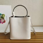 White Prada Medium Panier Bag Replica - Image 7