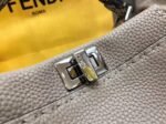 Top Quality Knockoff Fendi Peekaboo Mini Selleria Grey Bag with Python Leather Handle - Image 6