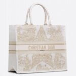 Dior Large Book Tote Bag Replica in Dior Around the World Stella Embroidery