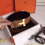 Top-quality fake Hermes Kits belt featuring Constance buckle in brown epsom - Image 6