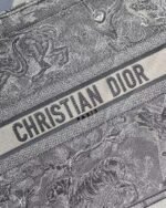 Dior Large Book Tote Bag Knockoff in Gray Toile de Jouy Reverse Embroidery - Image 2