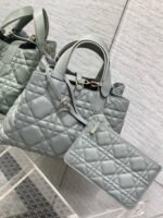 Dior Toujours Medium Bag Faux in Beige Macrocannage Calfskin - Image 5