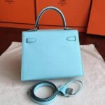 Blue Atoll Epsom Fake Hermes Kelly 25cm Sellier Elegant Handbag - Image 3