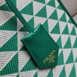 Prada Symbole Large Bag Fake in Green/White Jacquard Fabric - Image 7