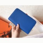 Blue piment leather fake Hermes Dogon duo wallet - Image 3