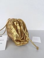 Knockoff Bottega Veneta Mini Pouch with Strap Gold - Image 3