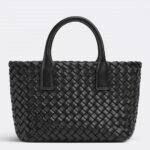 Top Quality Fake Bottega Veneta Cabat Mini Bag In Black Intrecciato Lambskin