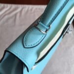 Blue Atoll Epsom Fake Hermes Kelly 25cm Sellier Elegant Handbag - Image 2