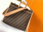 Top Quality Replica Fendi Sunshine Large Tote Bag in Brown FF Jacquard Fabric - Image 9