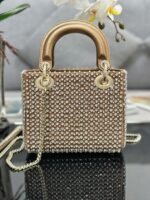 Dior Lady Dior Mini Chain Bag Replica in Square with Strass and Beads - Image 4