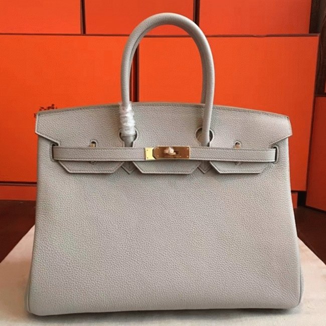 E09006C8-FCE7-E5C7-8841-31B619FCC6B9.jpg Pearl Grey Faux Luxury Hermes Birkin 35cm Purse - Image 1