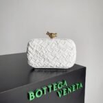 Fake Bottega Veneta Knot Minaudiere Clutch White Foulard - Image 4