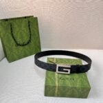 Square G reversible leather belt