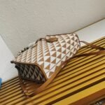 Prada Symbole Small Bag Knockoff in White/Brown Jacquard Fabric - Image 6
