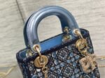 Dior Lady Dior Mini Chain Bag Replica in Satin with Blue Bead Embroidery - Image 2
