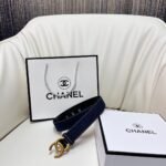 CHANEL Pre-Owned 1990s CC Turn-lock denim belt - Image 6