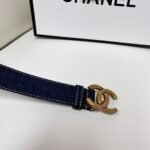 CHANEL Pre-Owned 1990s CC Turn-lock denim belt - Image 4