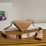 Prada Triangle Shoulder Bag Imitation in Beige - Image 5