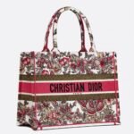 Dior Medium Book Tote Bag Fake in Multicolor Butterfly Embroidery