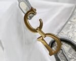 Dior Saddle Bag Fake in Grey Toile de Jouy Embroidery - Image 5