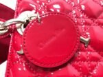 Dior Small Lady Dior Bag Replica in Red Patent Cannage Calfskin - Image 7
