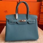 Blue Jean Hermes Birkin 30cm Imitation Handbag