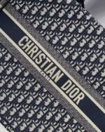 Dior Large Book Tote Bag Fake in Blue Dior Oblique Embroidery - Image 2