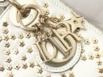 Dior Lady Dior Mini Chain Bag in White Lambskin with Star Embroidery - Image 10