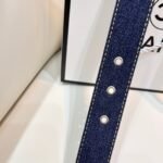 CHANEL Pre-Owned 1990s CC Turn-lock denim belt - Image 4