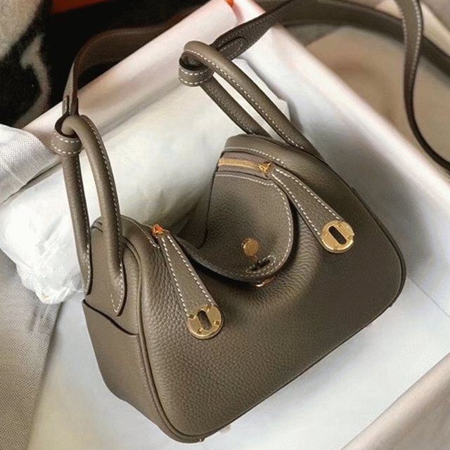 E43531E2-831C-5ADB-C40C-70D000E2476E.jpg Replica Hermes Lindy Mini handbag in taupe color - Image 1