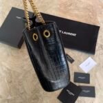 YSL Saint Laurent classic reproduction crocodile pattern shopping bag with detachable chain, bronze metal chain - Image 4