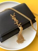 KATE CHAIN WALLET WITH TASSEL IN GRAIN DE POUDRE EMBOSSED LEATHER - Image 8