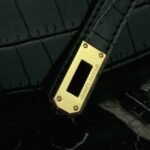 Black Crocodile Replica Hermes Kelly Cut Clutch Exotic Skin Bag - Image 8