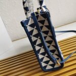 Prada Symbole Small Bag Knockoff in White/Blue Jacquard Fabric - Image 10