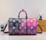 LV Spring 2022 Keepall 45 Travel Bag In Midnight Fuchsia - Image 2