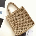 Prada Small Tote Bag Fake in Beige Woven Raffia - Image 8