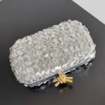 Replica Bottega Veneta Knot Minaudiere Clutch Silver Sequins - Image 3