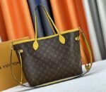 Louis Vuitton Neverfull Bandouliere Inside Out MM Tote In Monogram Canvas And Yellow Textile And Leather - Image 4