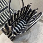 Dior Large Book Tote Bag Replica in Blue Stripes Embroidery - Image 4