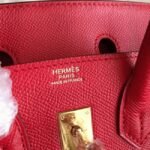 Hermes Birkin 25cm Designer-Inspired Bag in Red - Image 8