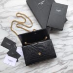 Yves Saint Laurent ‘Medium Monogram Sunset’ Croc Embossed Leather - Image 6