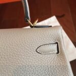 Grey Clemence Knockoff Hermes Kelly 25cm Elegant Handbag - Image 4