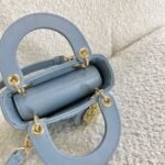 Dior Lady Dior Micro Bag Fake in Blue Cannage Lambskin - Image 6