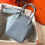 Replica Hermes Lindy 26cm handbag in blue lin - Image 7